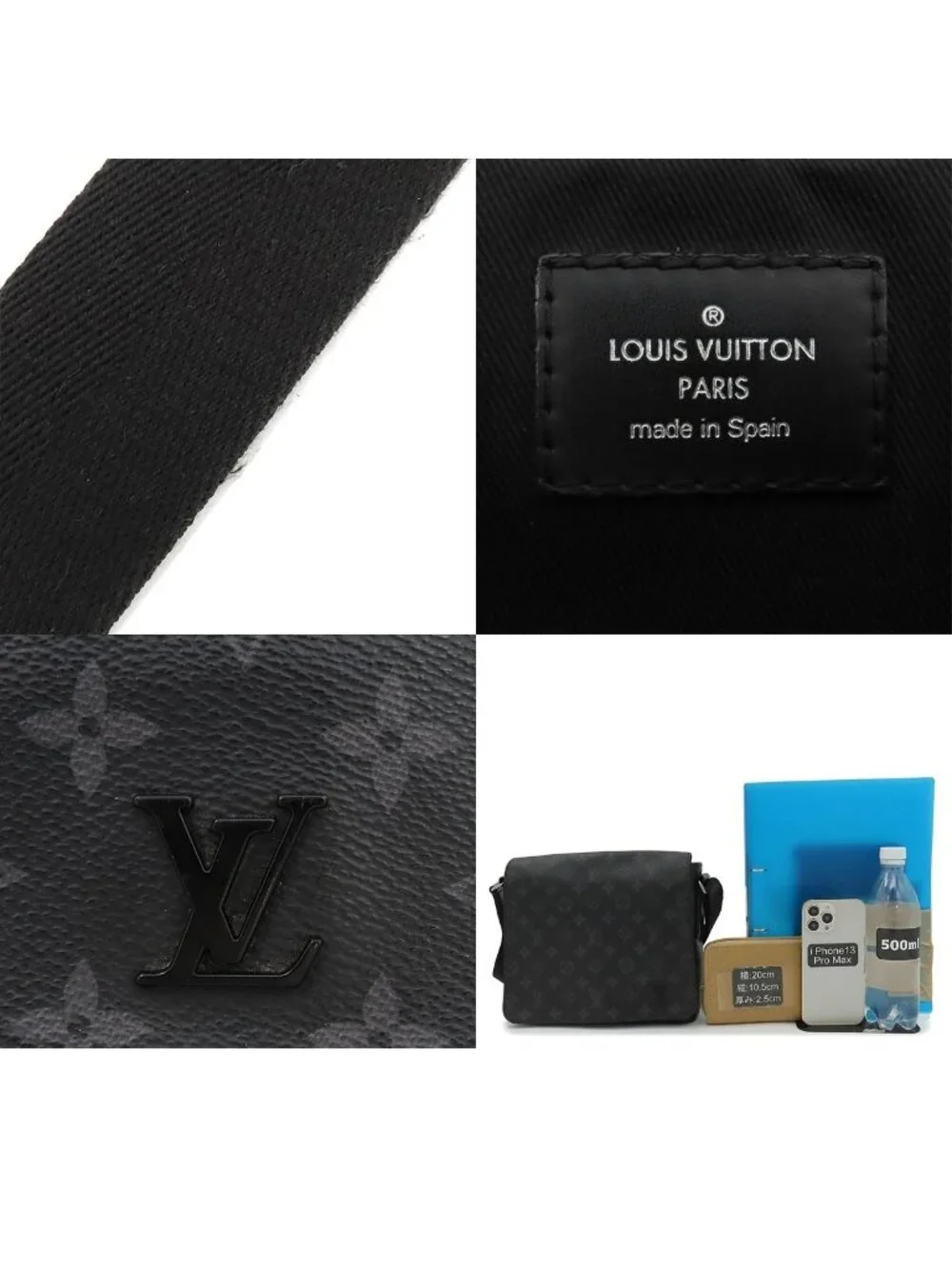 Louis Vuitton District PM NM Black Silver Monogram Eclipse Shoulder Bag